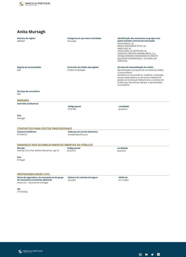 Portugal Mortgage Brokers is Bank of Portugal Certified